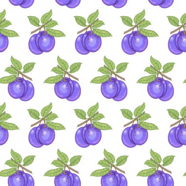 Erik meyveleri ile dikişsiz desen