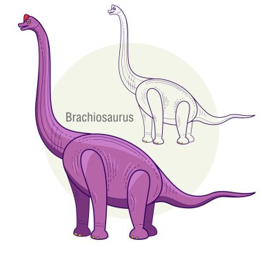 Bir dinozorun vektör görüntüsü - Brachiosaurus.