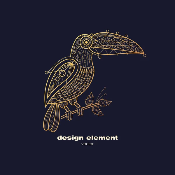 Vector decorative picture toucan bird. — Stock Vector