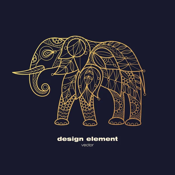 Vector image of decorative animal elephant. — Stock Vector