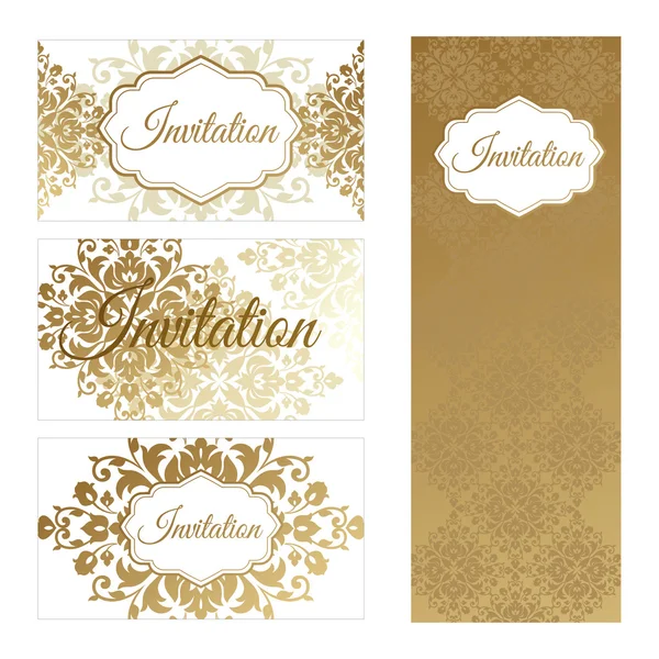 Set of vector templates for business cards and invitations. — Stock Vector