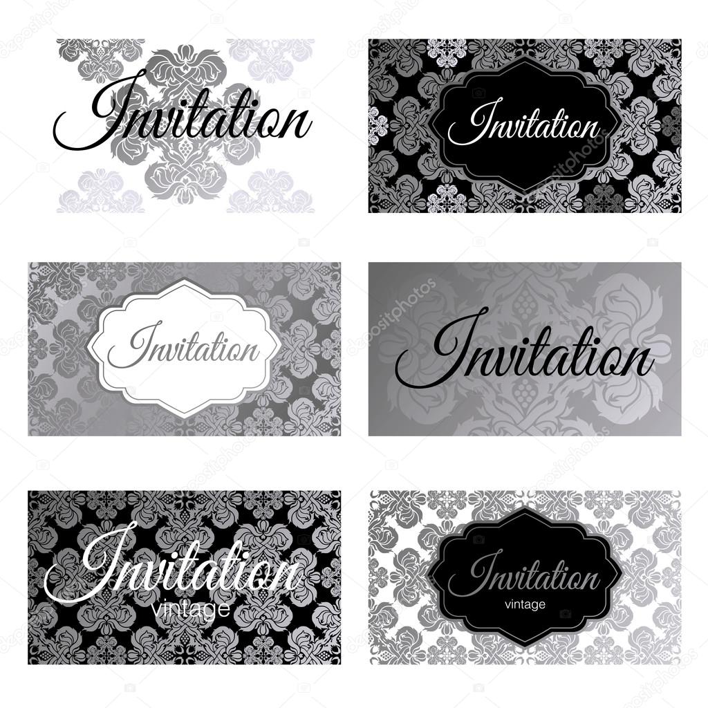 Set of vector templates for business cards and invitations.