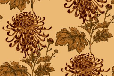 Kasımpatı çiçekleri ile kusursuz desen.