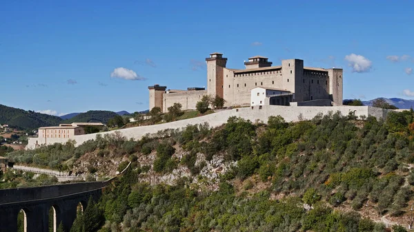 Pevnost Albornoz Kopec Eliáše Spoleto Umbria Itálie — Stock fotografie