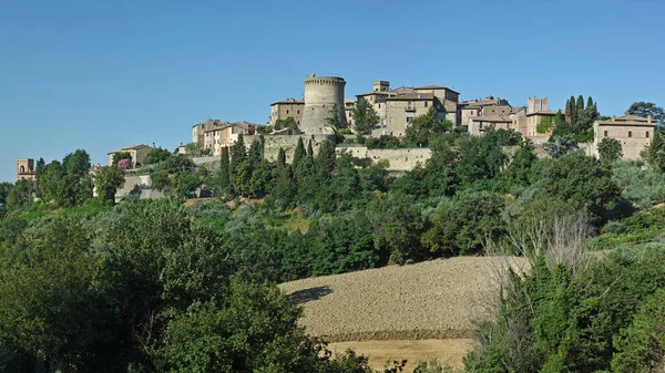 Zkrácení Vesnice Gualdo Cattaneo Umbria Itálie — Stock fotografie