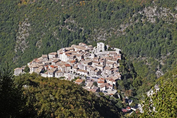 Uitzicht Vanaf Boven Het Gehucht Polino Umbrië Italië — Stockfoto