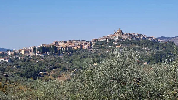 Castel Madama Algemeen Uitzicht Historisch Centrum Nieuwe Gebouwen Breedtegraad Italië — Stockfoto