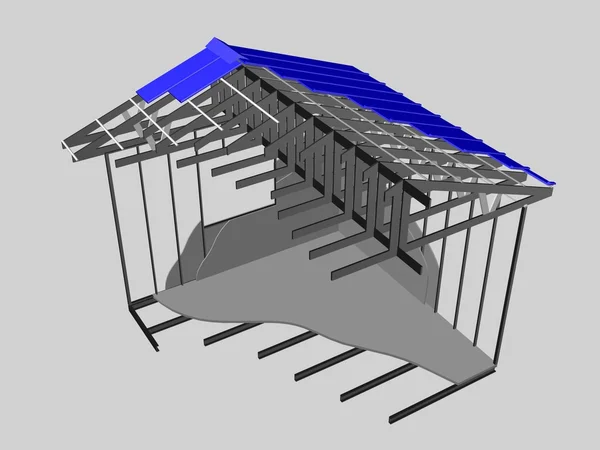 Будинок з металевим будівництвом — стокове фото
