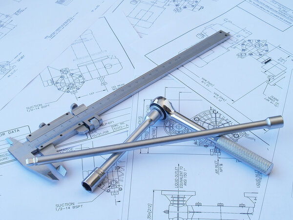 Engineering tools on technical drawing