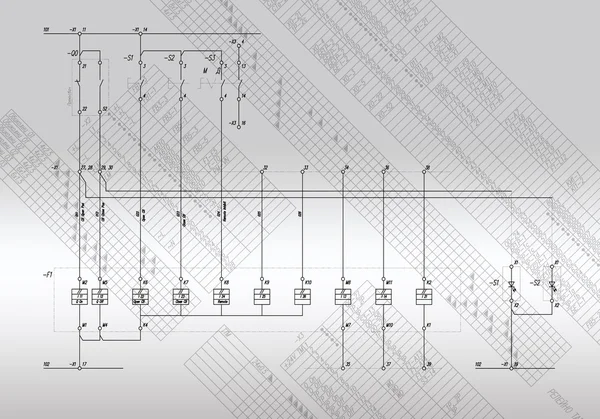 El esquema de ingeniería de conexión de los equipos de automatización — Foto de Stock