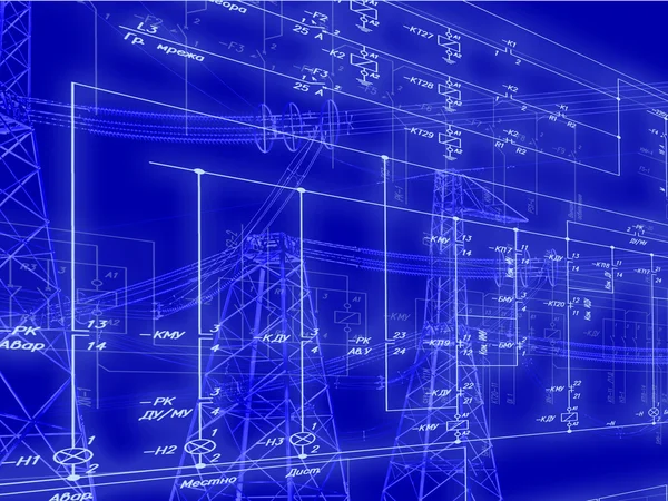 Engineering scheme of connection of  automation equipment — Stock Photo, Image