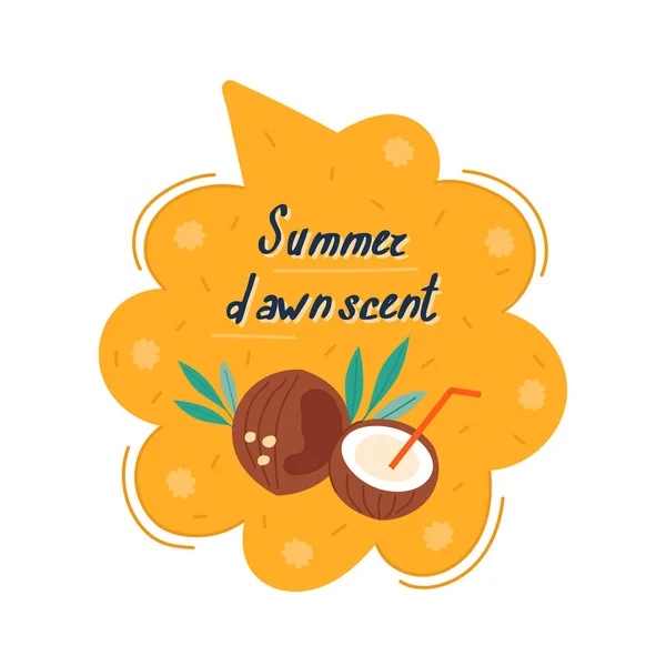 Speech Bubble Summer Dawn Scent Doodle Colorful Summer Sticker Cute Stock Illustration