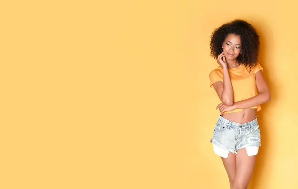 Cheerful African American Female Model — Stock Photo, Image