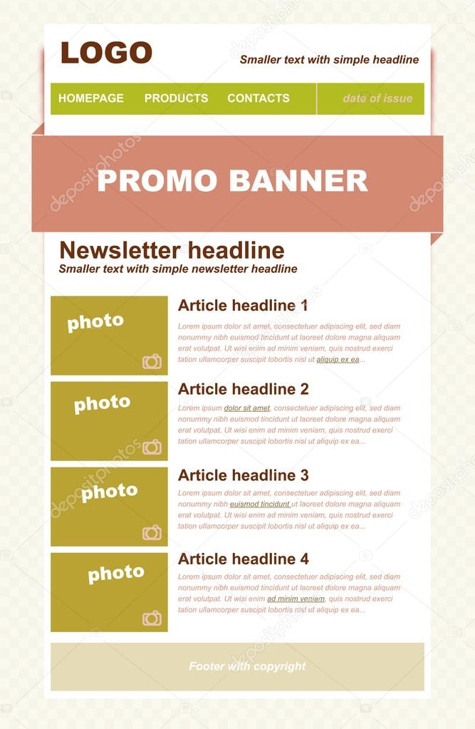 Responsive newsletter template for business or non-profit organization