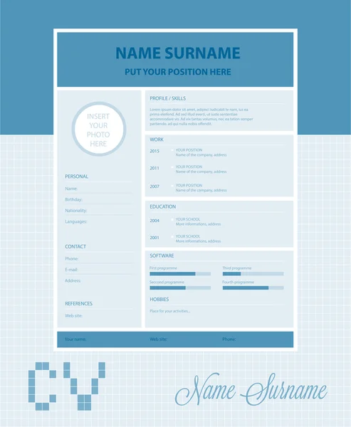 矢量简单的简历模板 — 图库矢量图片
