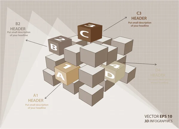 Kubus infografis vektor kreatif - Stok Vektor