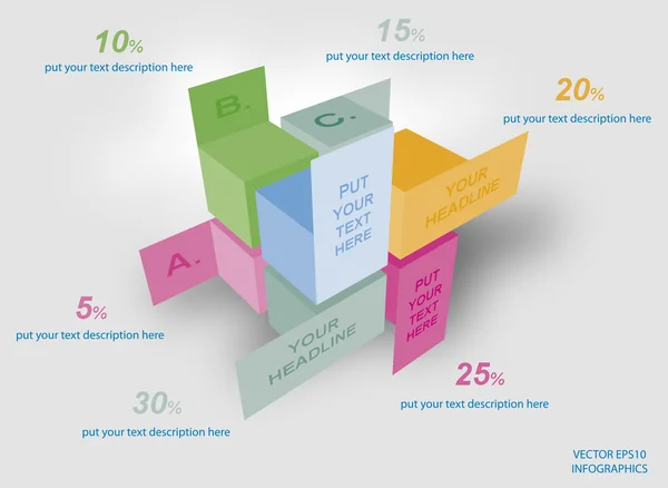 yaratıcı vektör Infographic küp diyagramı