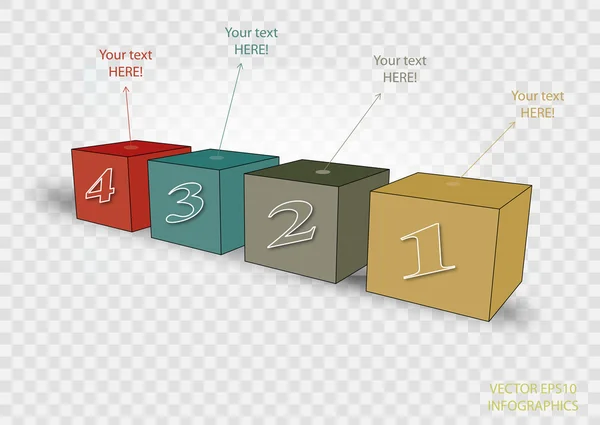 Vectores creativos infografías cubos — Archivo Imágenes Vectoriales