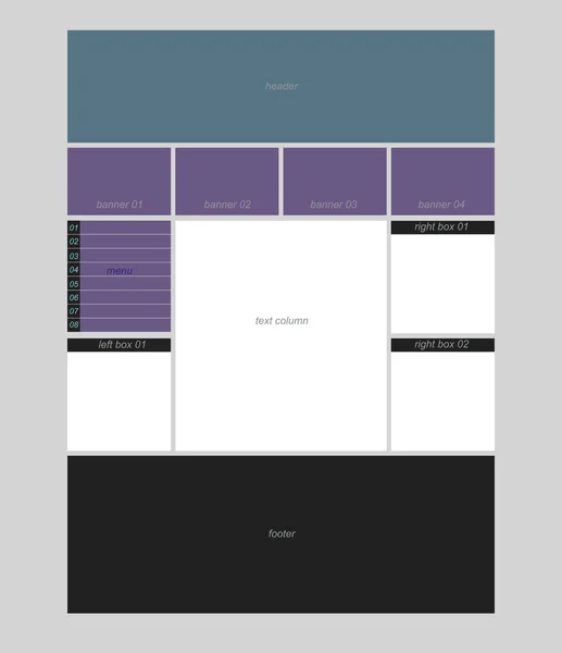 Responsive web layout template for business or non-profit organi — Stock Vector