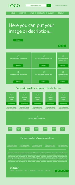 Layout do site para negócios ou organização sem fins lucrativos — Vetor de Stock