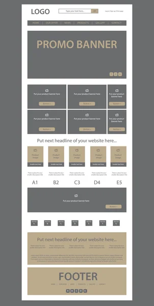 Diseño del sitio web para empresas u organizaciones sin fines de lucro — Vector de stock