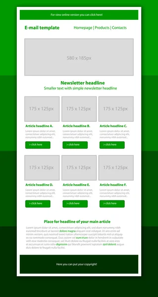 Profesyonel iş tarzı bülten yeşil şablon