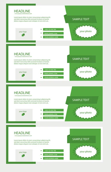 Facebook timeline yeşil vektör kümesini kapsayan