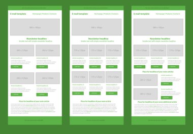 Profesyonel düz stil bülten yeşil şablonu