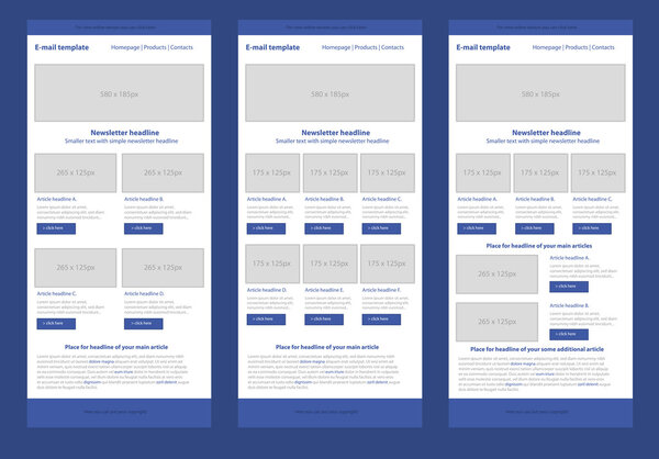 Professional flat style newsletter blue template