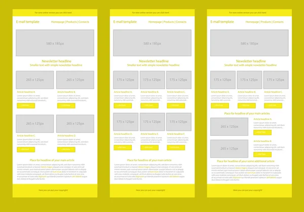 Modèle professionnel de bulletin de style plat jaune — Image vectorielle