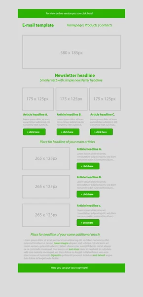 Розсилка зеленого шаблону з діловим стилем — стоковий вектор