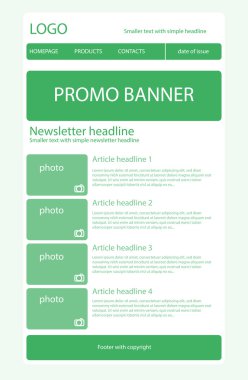 Bülten ışık yeşil şablonu