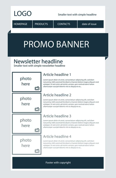 Bülten koyu mavi şablonu