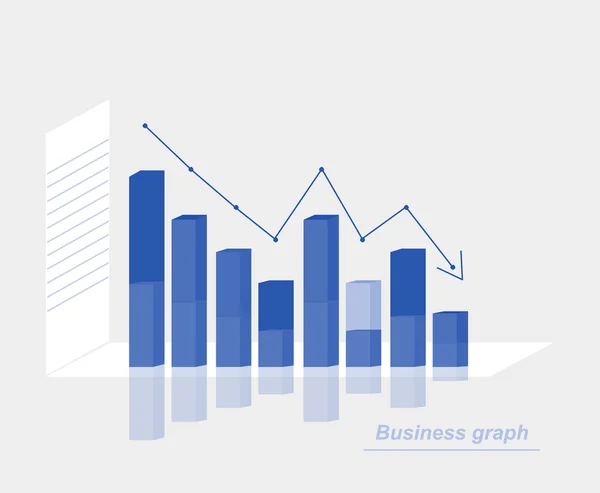 Gráfico de negócios simples com colunas — Vetor de Stock