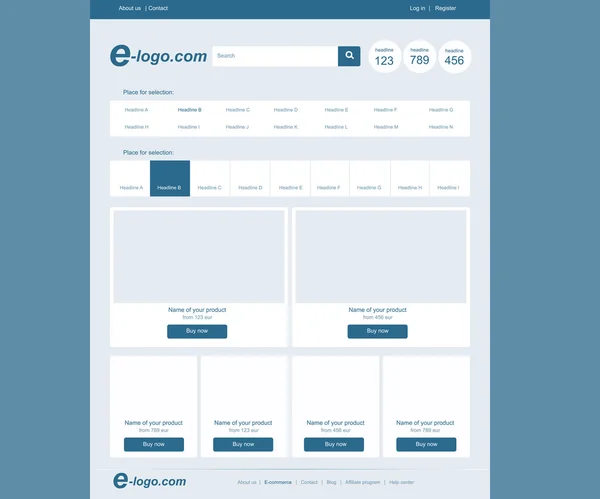 alışveriş için duyarlı düz web şablonu