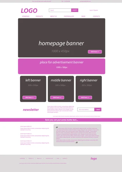 Biznes web layout dla firmy lub organizacji non-profit Grafika Wektorowa