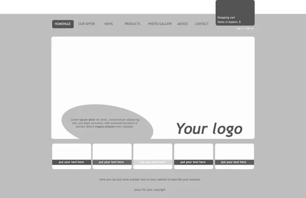 Plantilla de diseño web sensible para la moda — Vector de stock