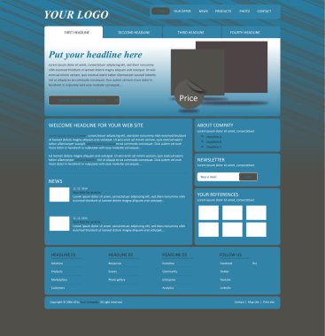 responsive business web layout for company or non-profit organiz