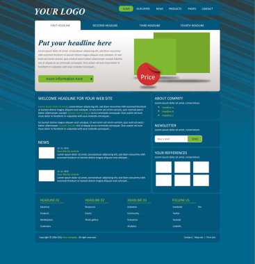 responsive business web layout for company or non-profit organiz