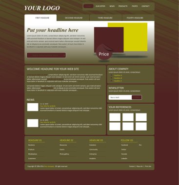 responsive business web layout for company or non-profit organiz