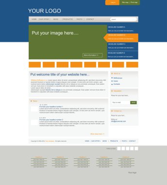 responsive business web layout for company or non-profit organiz