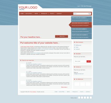 responsive business web layout for company or non-profit organiz