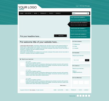 responsive business web layout for company or non-profit organiz