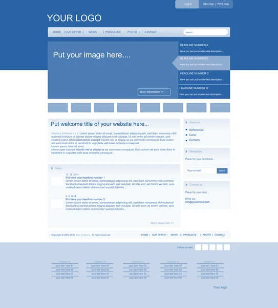 Responsive business web layout for company or non-profit organiz — Stok Vektör