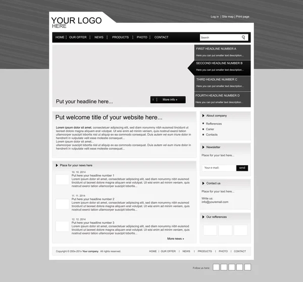 Layout web de negócios responsivo para empresa ou organização sem fins lucrativos —  Vetores de Stock