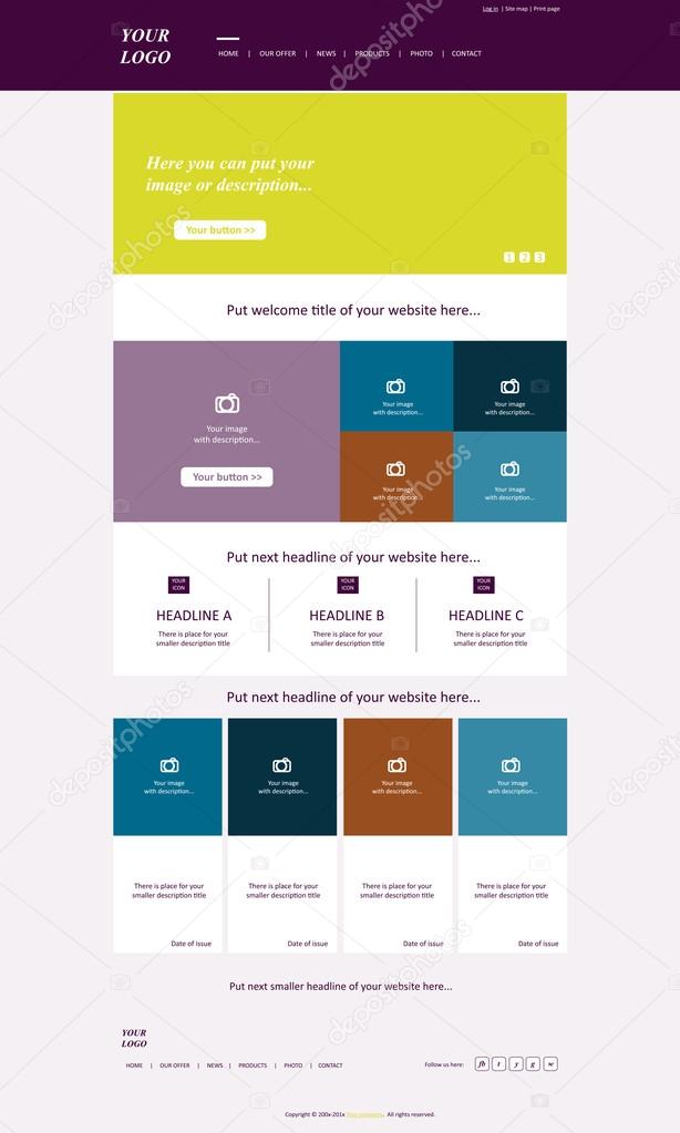 Responsive web layout template for business or non-profit organization