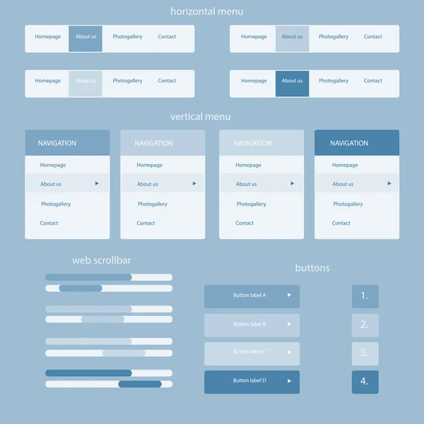 Responsieve elementen voor website — Stockvector