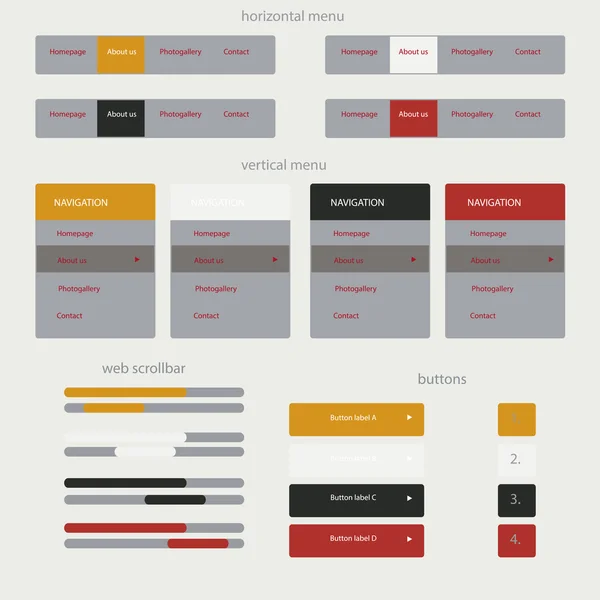 Elementos sensibles para el sitio web — Vector de stock