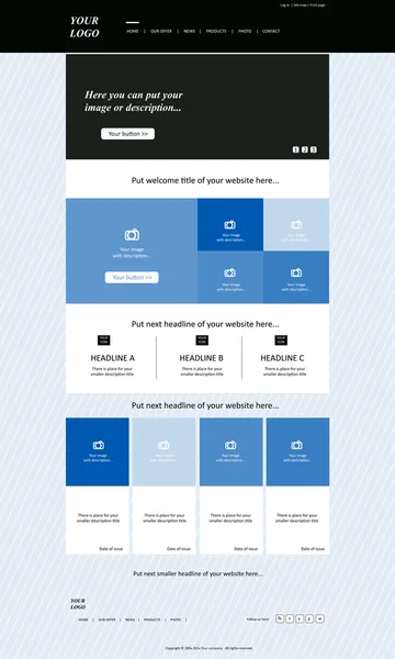 Plantilla de diseño web sensible para organizaciones empresariales o sin ánimo de lucro — Archivo Imágenes Vectoriales