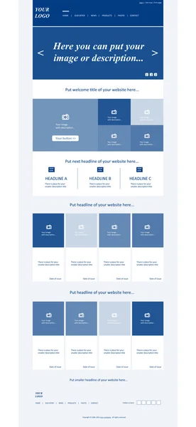 Responsieve websjabloon lay-out voor zakelijke of non-profit organi — Stockvector